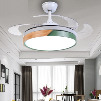 Contemporary Metal Ceiling Fans with Led Light Source for Living Room
