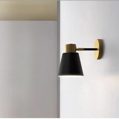 1 Light Wall Lamp Direct-wired Down Wall Sconce with Ferruginous Shade for Residential Use