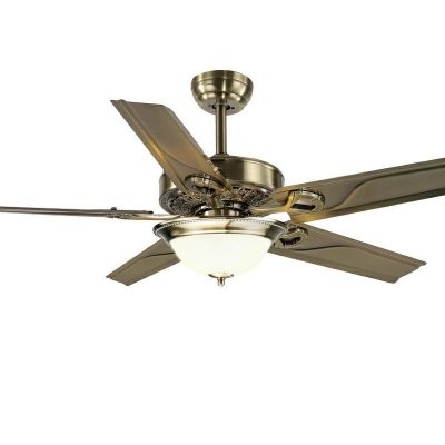 Modern Pendant Bar Reverse Windmill Ceiling Fan with Light with Metal Fixture and 5 Blades for Residential Use Adapted for Led