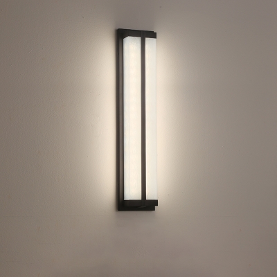1 Light Wall Lamp Fixed Wiring Ambient Wall Light for Outdoor with Metal Fixture in a Modern Style