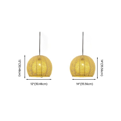 Residential Use Variable Hanging Length Led & Incandescent/ Fluorescent Fixed Wiring Pendant with Shade, Rattan Cover