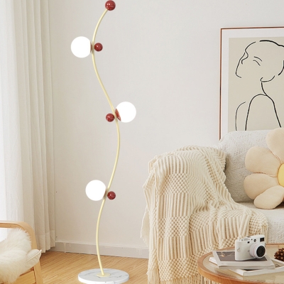 3 Lights Residential Use Simple Synthetic Material & Metal Floor Lamp with Foot Switch, Bi-pin Not Included