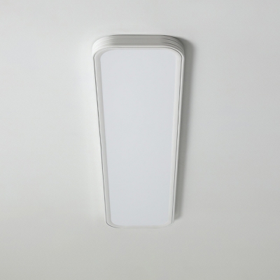 1 Light Rectangle Flushmount  Ceiling Light Adapted for Led Light in White with Shade in a  Simple Style