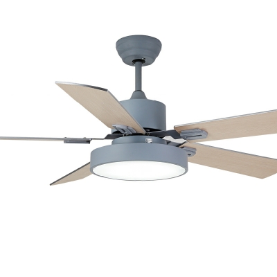 Pendant Bar Windmill Ceiling Fan with Light with 5 Blades and Metal Fixture Adapted for Led for Residential Use