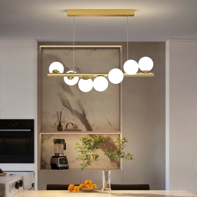 Globe Vitreous Shade Direct Connection Lighting for Over Kitchen Table Adapted for Bi-pin for Residential Use, Changeable Hanging Length