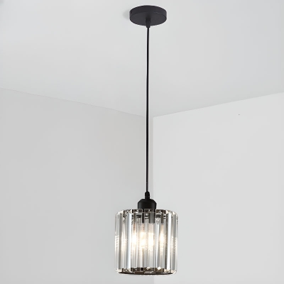 Residential Use Crystal Hardwired Tailorable Hanging Length Pendant Lamp with Crystal Shade