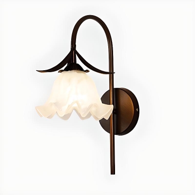 1 Light Down Vitreous Shade Wall Sconce Adapted for LED/Incandescent/Fluorescent for Indoor & Residential Use, Wall Lamp
