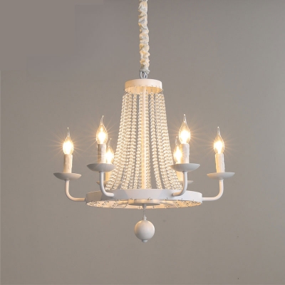 Candelabra Adjustable Height Rock Crystal Pendant Light  with White/Gold Fixture in a Modern Style