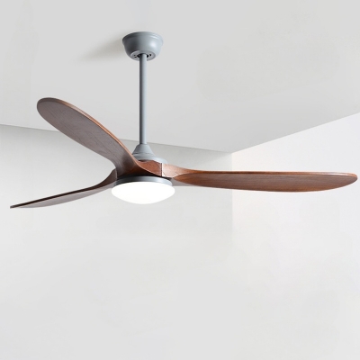 Scandinavian Wood Led Ceiling Fans with Acrylic Shade for Living Room