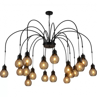 Adjustable Height Light Chandelier  with Metal Fixture in an Antique Style