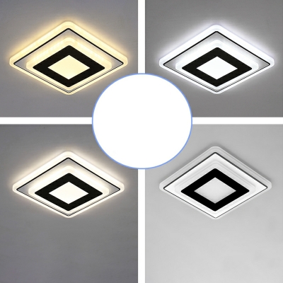 1 Light Flush Mount Hardwired Ceiling Lighting with Polymethyl Methacrylate (pmma) Shade Adapted for Led Light Fixture in a Trendy  Style