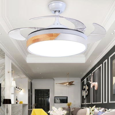 Contemporary Metal Ceiling Fans with Led Light Source for Living Room