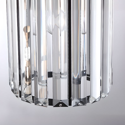 Residential Use Crystal Hardwired Tailorable Hanging Length Pendant Lamp with Crystal Shade