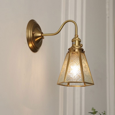 Residential Use Transparent Glass Wall Sconce, Transparent Down Lampshade Wall Lamp