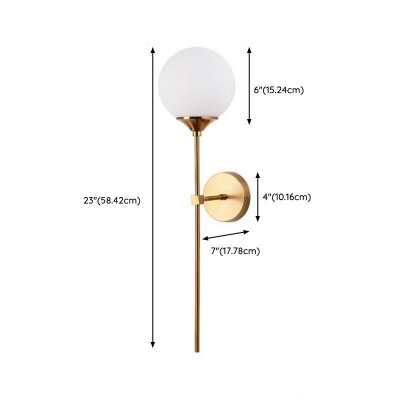 1 Light Residential Use Globe Direct-wired LED/Incandescent/Fluorescent Wall Sconce with Vitreous Ambient Shade
