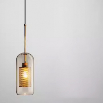 Versatile Hanging Length Clear Glass Pendant Light with Vitreous Cover for Residential Use