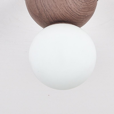 Vitreous Shade Ball Alloy  Semi Flush Ceiling Lamp 1 Light Adapted for LED/Incandescent/Fluorescent, Residential Use
