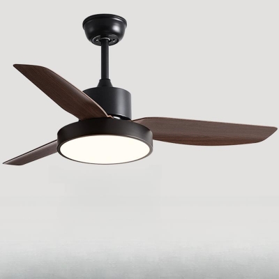 3 Blades ABS Plastic Fan Blade Reverse Suspension Rod Windmill Ceiling Fan with Light in a Modern Simple Style