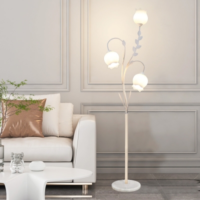 Residential Use 3 Lights Casual  Alloy & Vitreous LED/Incandescent/Fluorescent Floor Lamp with Foot Switch