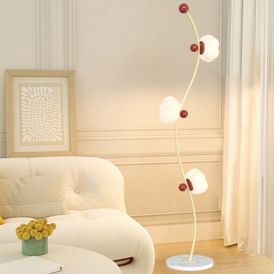 3 Lights Residential Use Simple Synthetic Material & Metal Floor Lamp with Foot Switch, Bi-pin Not Included