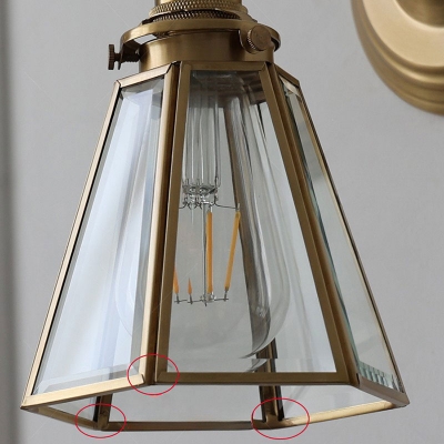 Residential Use Transparent Glass Wall Sconce, Transparent Down Lampshade Wall Lamp