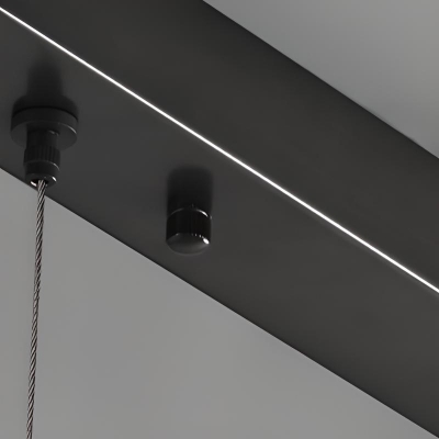 Linear Vitreous Shade Direct Wired Electric Light Over Kitchen Table Adapted for Led Light in a Casual Style, Adaptable Hanging Length