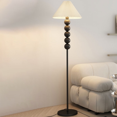 1 Light Textured Fabric Shade Floor Lamp with Foot Switch and Alloy Fixture Adapted