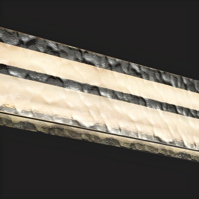 Linear Vitreous Shade Direct Wired Electric Light Over Kitchen Table Adapted for Led Light in a Casual Style, Adaptable Hanging Length