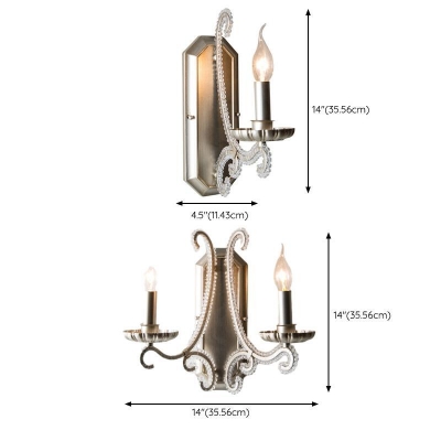 Candelabra Direct-wired Crystal Wall Light for Indoor & Residential Use Adapted for LED/Incandescent/Fluorescent in a Modern Style