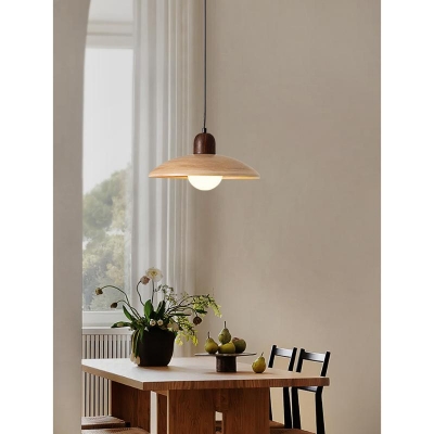Residential Use Opalescent Glass Fixed Wiring Pendant Lamp with Vitreous Cover, Changeable Hanging Length, Bi-pin Not Included