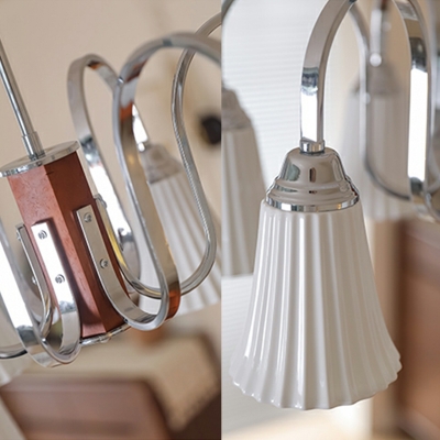Sunburst Hanging Rod Directed Downward Light Chandelier  with Ceramics Shade