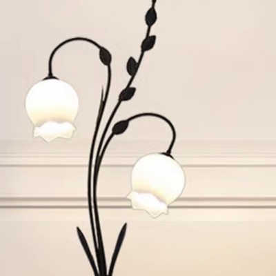 Residential Use 3 Lights Casual  Alloy & Vitreous LED/Incandescent/Fluorescent Floor Lamp with Foot Switch