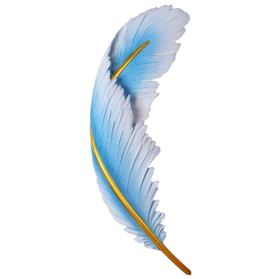 1 Light Feather Wall Lamp Aluminium Material Ambient Wall Light for Residential Use with Resin Fixture