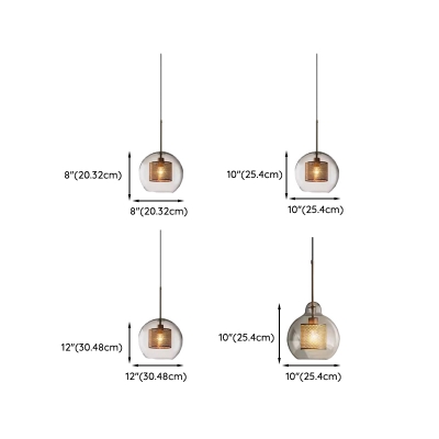 Versatile Hanging Length Clear Glass Pendant Light with Vitreous Cover for Residential Use