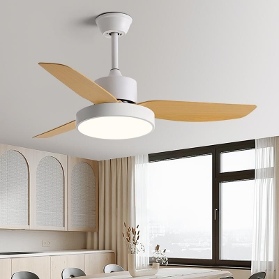 3 Blades ABS Plastic Fan Blade Reverse Suspension Rod Windmill Ceiling Fan with Light in a Modern Simple Style