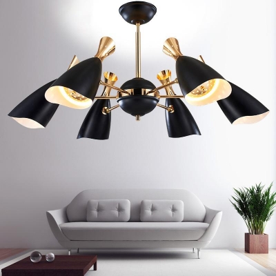 Modern Simple Metal Chandelier with Adjustable Hanging Length for Living Room