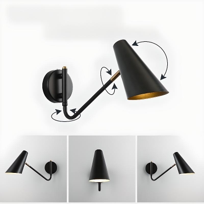 Down Wall Light Adapted for LED/Incandescent/Fluorescent for Indoor & Residential Use with Wrought Iron Shade Wall Lamp