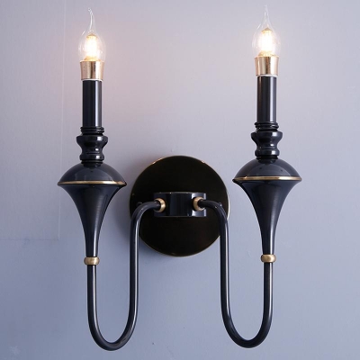 Hardwired Candelabra Wall Sconce Adapted for LED/Incandescent/Fluorescent with Metal Fixture for Indoor & Residential Use in a Modern Style
