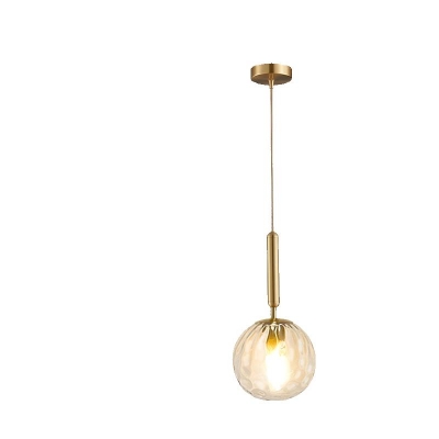 1 Light Vitreous Shade String Globe Pendant Adapted for Led & Incandescent/ Fluorescent, Variable Suspension Length