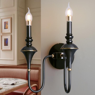 Hardwired Candelabra Wall Sconce Adapted for LED/Incandescent/Fluorescent with Metal Fixture for Indoor & Residential Use in a Modern Style