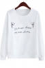 Letter Printed Round Neck Long Sleeve Sports Casual Pullover Sweatshirt