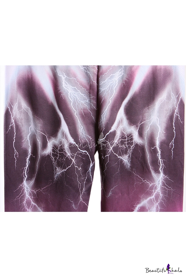 lightning print pants