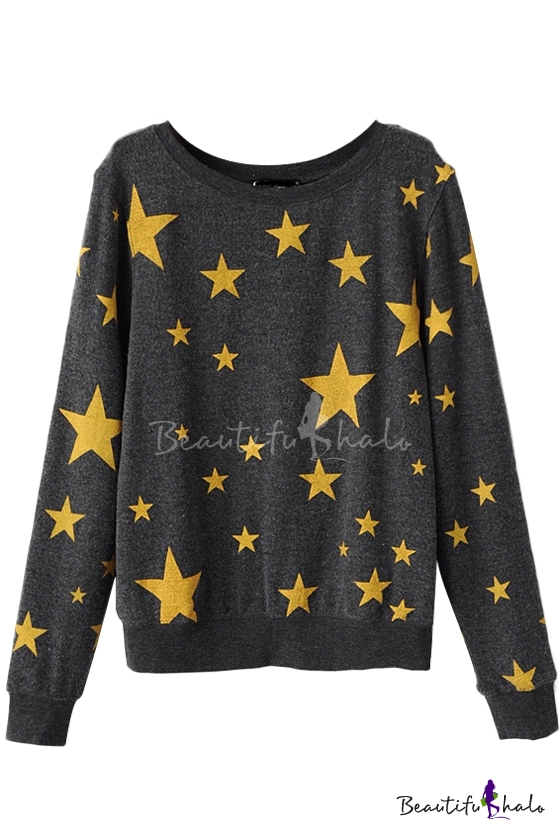 sweatshirt with stars on sleeve