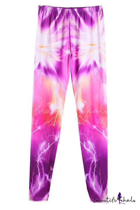 lightning print pants