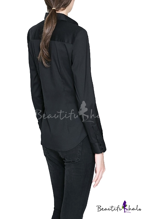 womens black work shirt