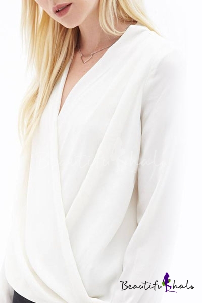 wrap blouse white