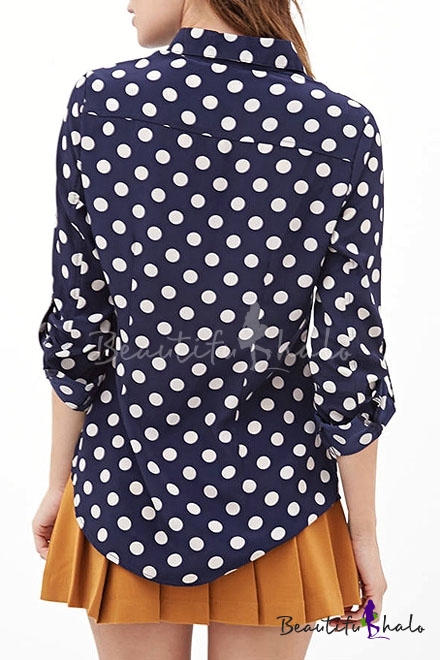 white polka dot shirt women's