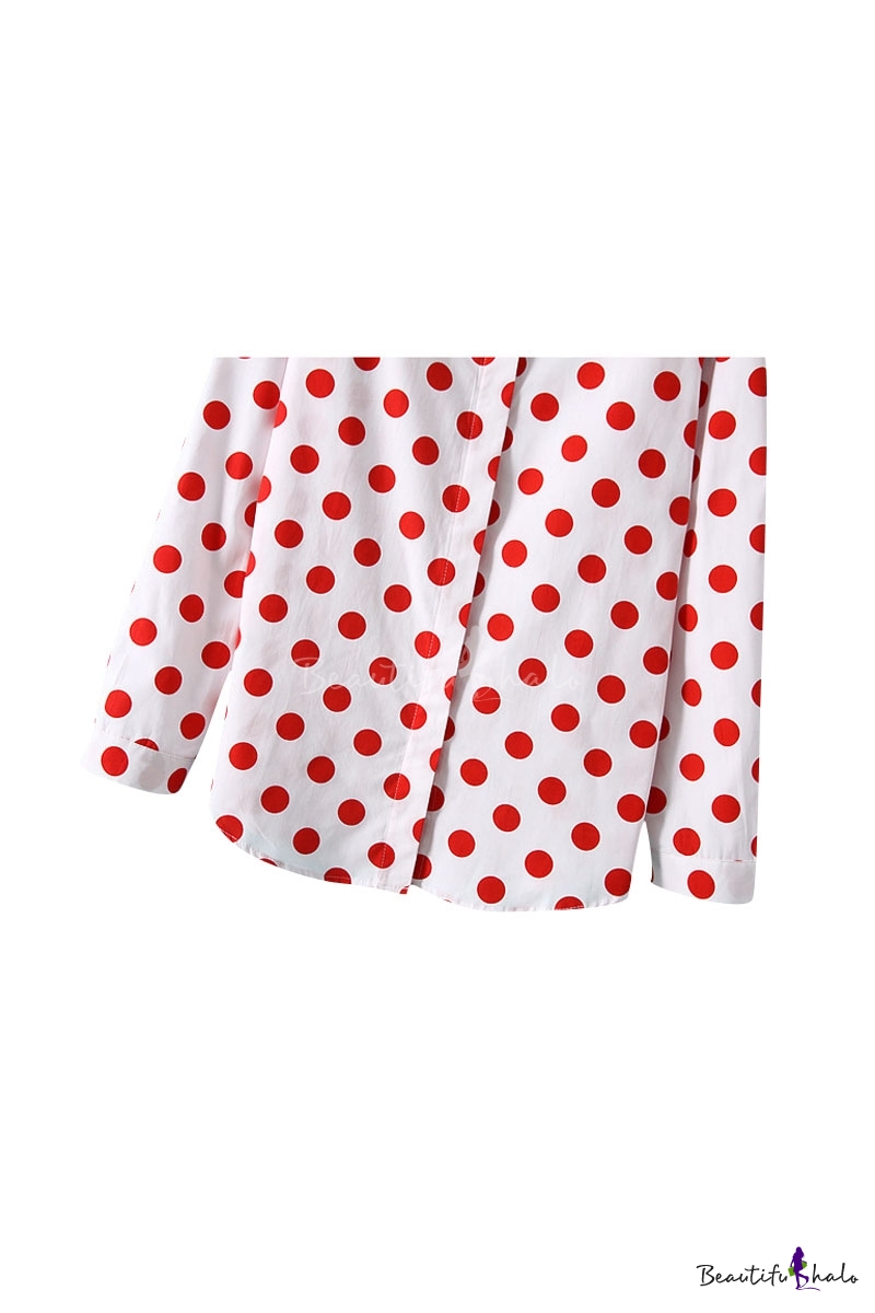 red polka dot blouse uk