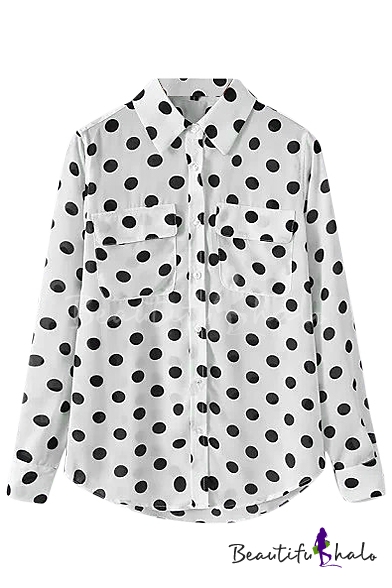 black white polka dot shirt