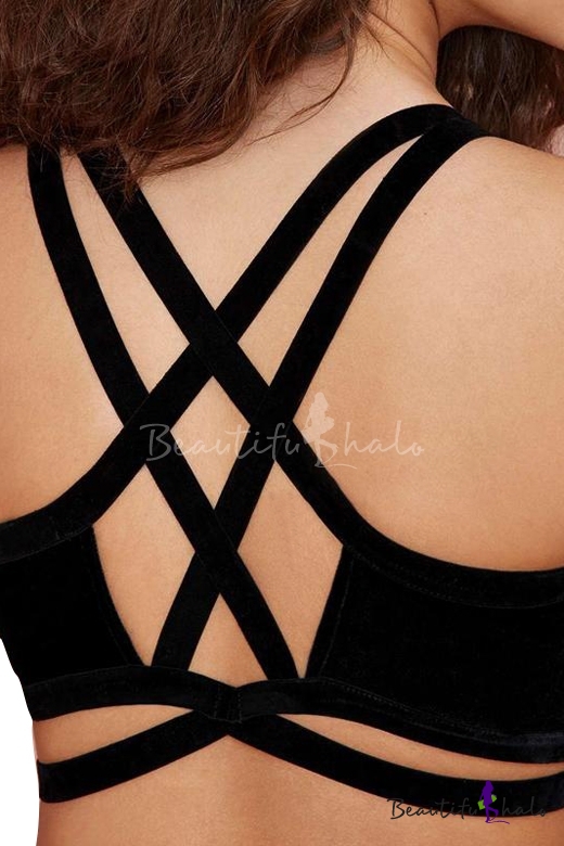 Sexy Multi Spaghetti Strap Cutout Style Black Cami